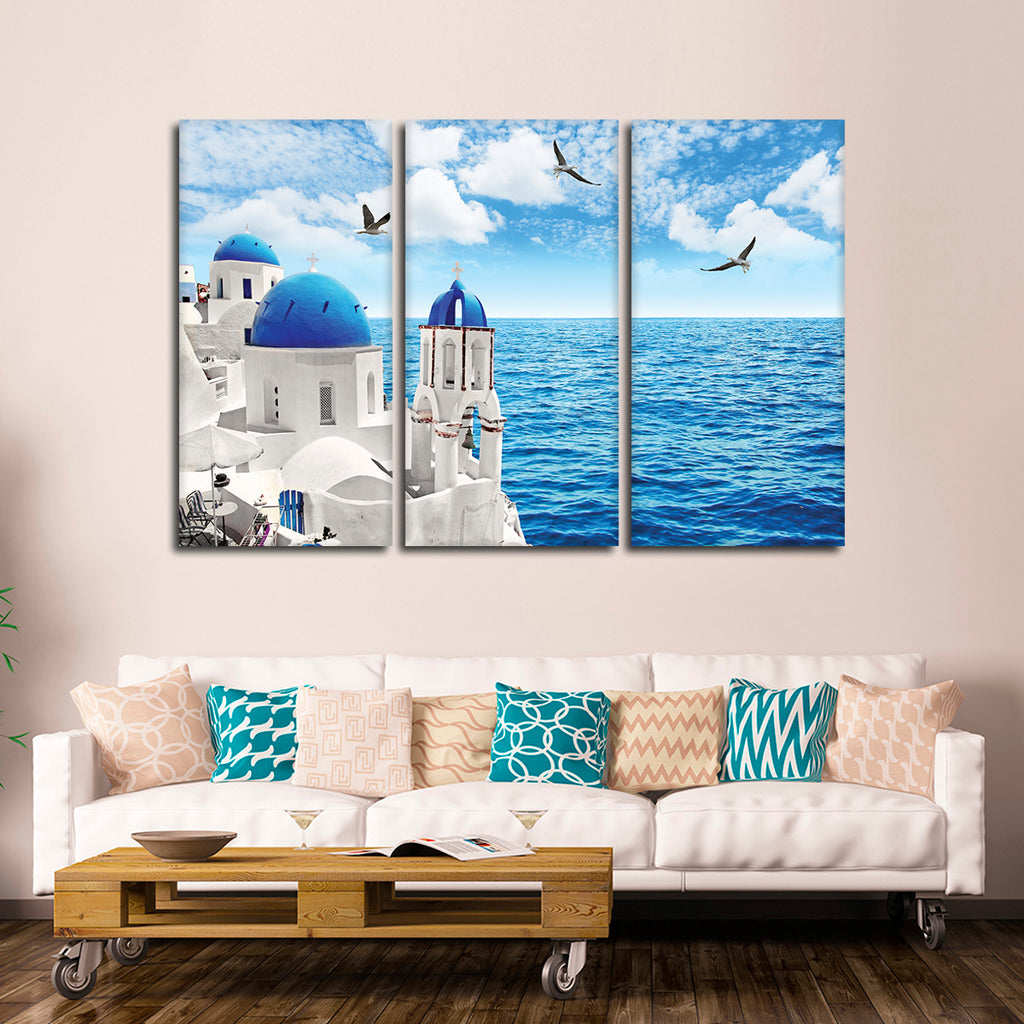 Santorini Island Multi Panel Canvas Wall Art Elephantstock