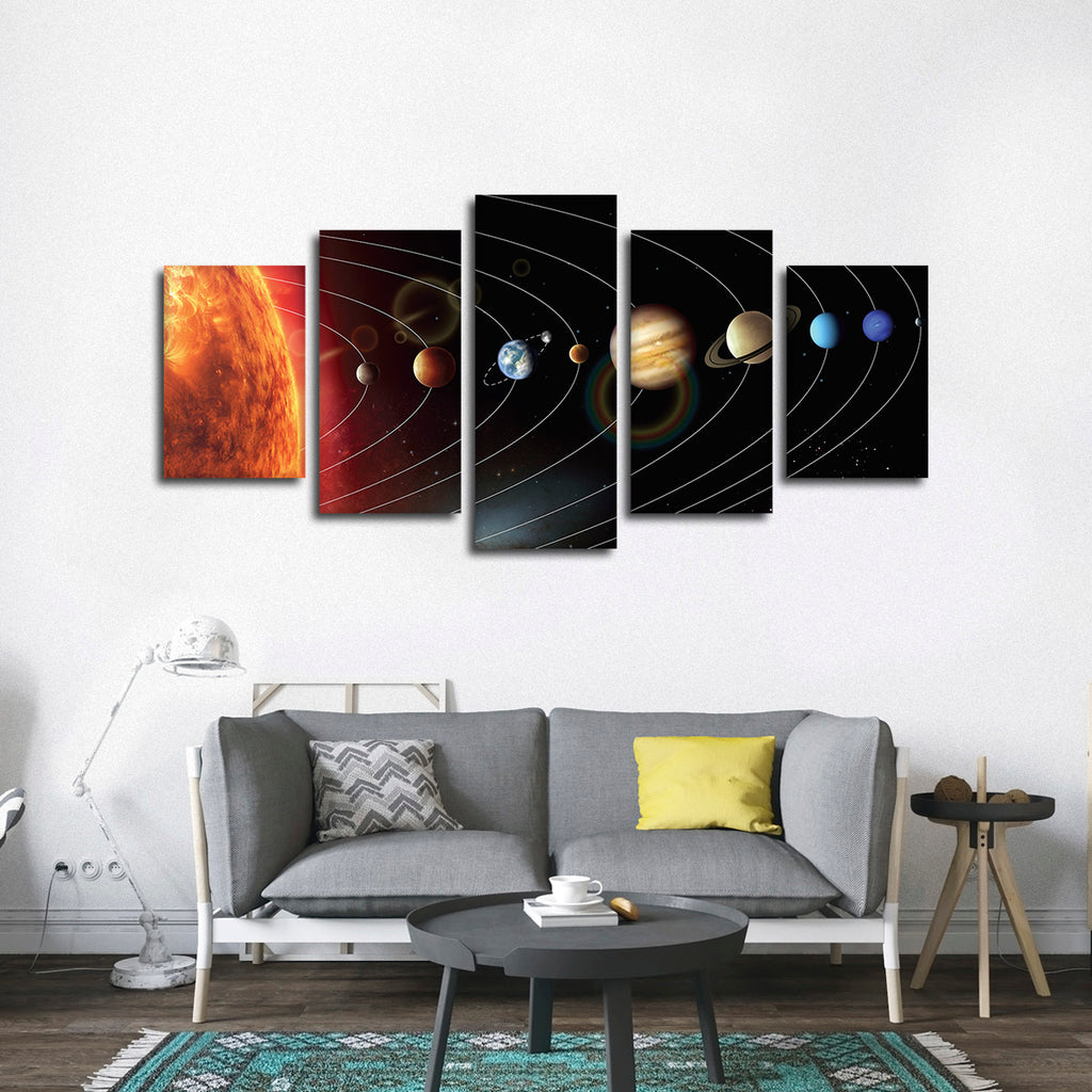 Solar System Multi Panel Canvas Wall Art | ElephantStock
