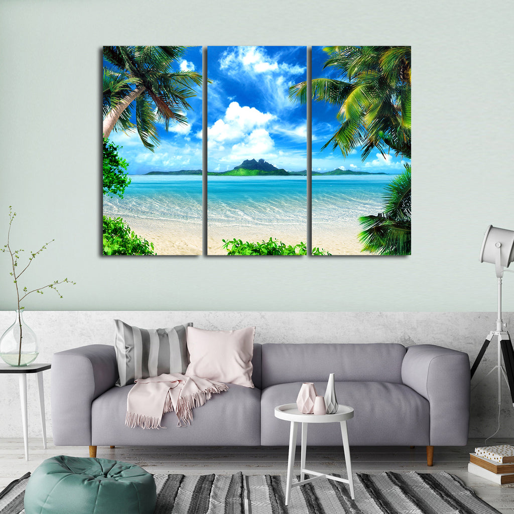 Tropical Island Multi Panel Canvas Wall Art | ElephantStock
