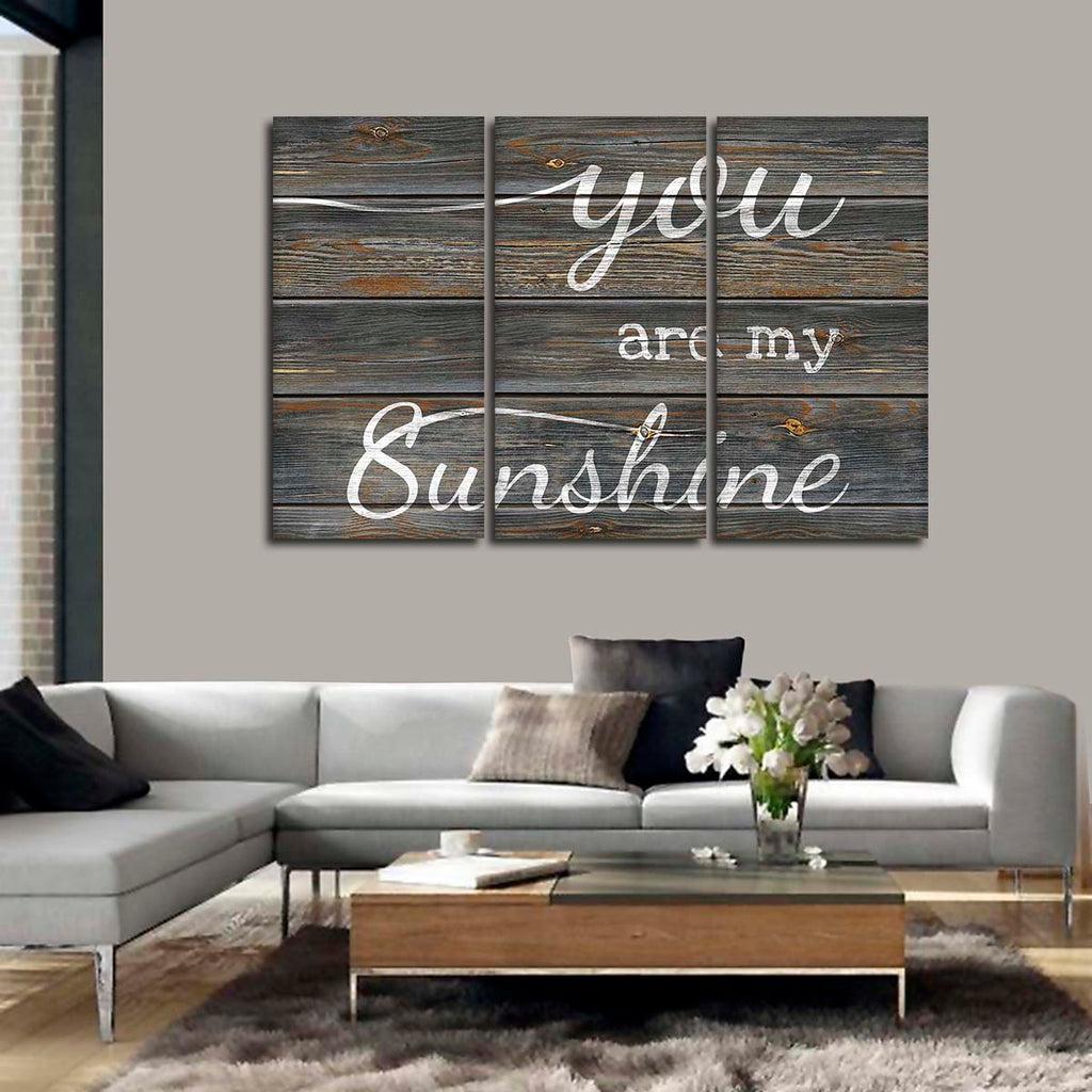 You Are My Sunshine Grey Multi Panel Canvas Wall Art | ElephantStock