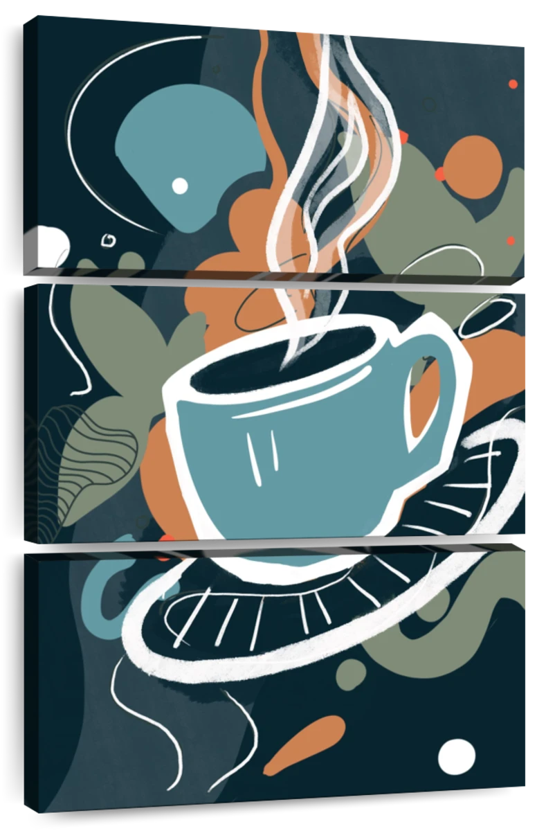 Pretty Blue Coffee Cups Poster