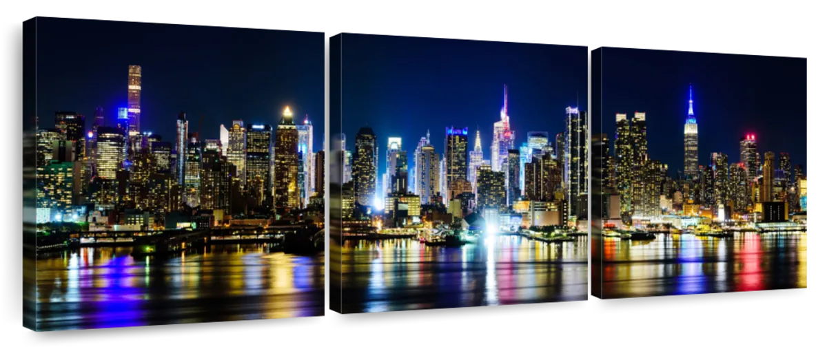 Midtown Manhattan Skyline At Night Art: Canvas Prints, Frames & Posters