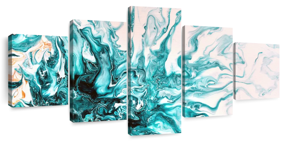 Turquoise Dynamic Abstract Wall Art | Painting