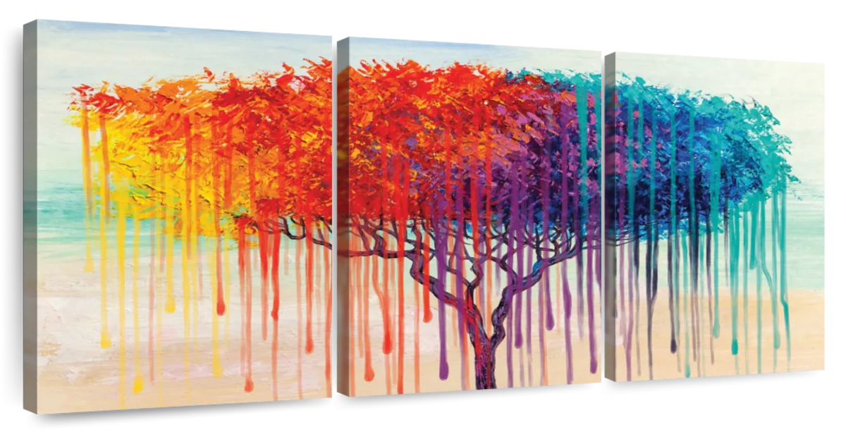 rainbow tree art