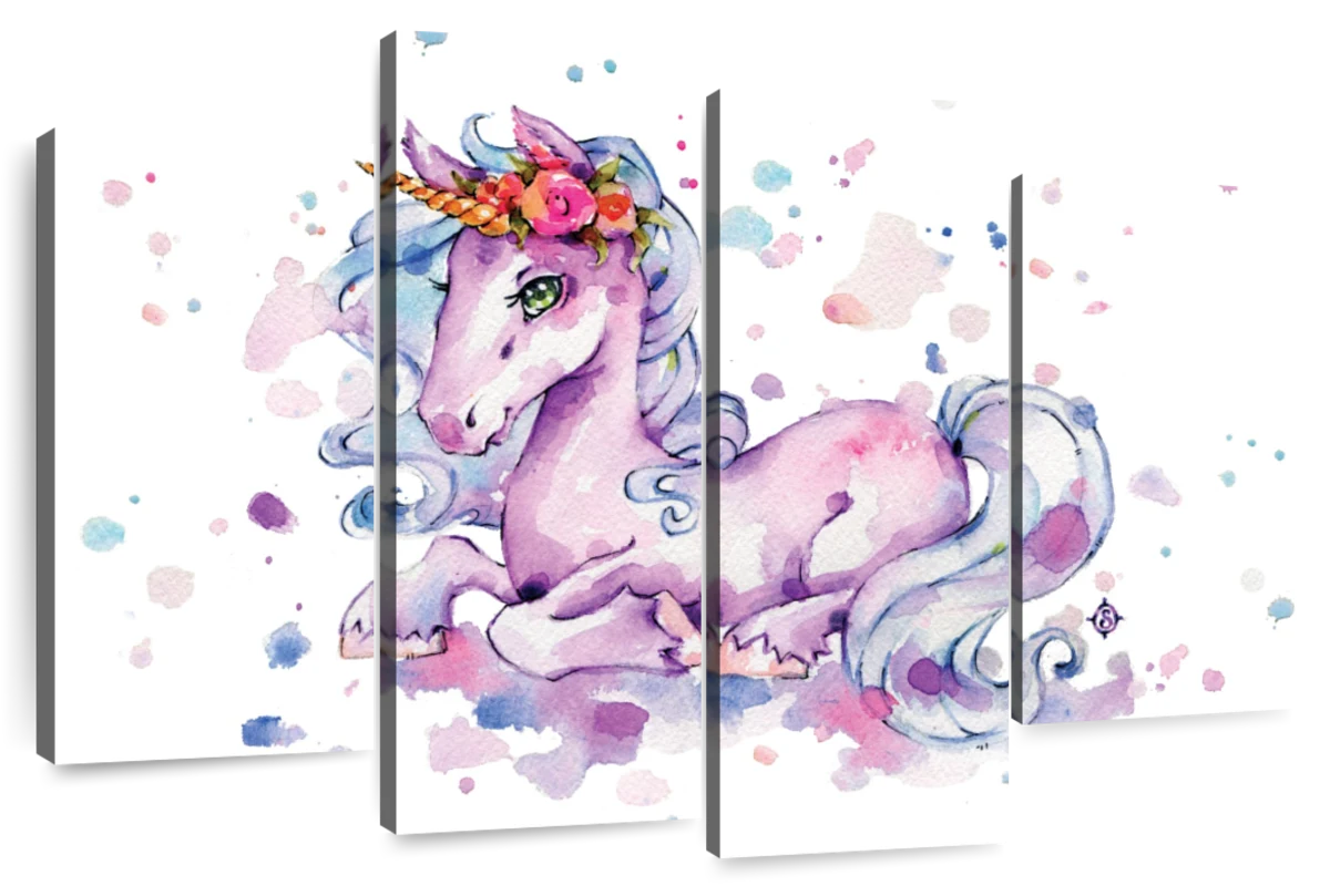 Easy Steps on How to Paint a Unicorn Canvas Wall Art Tutorial