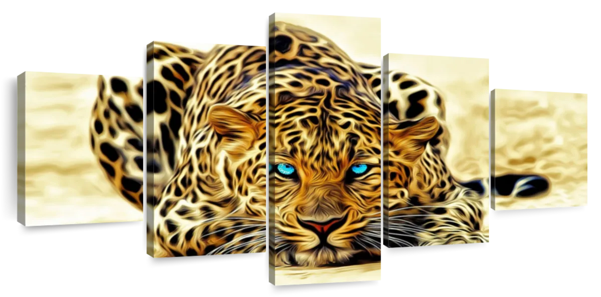 Blue Eyed Jaguar Wall Art | Digital Art