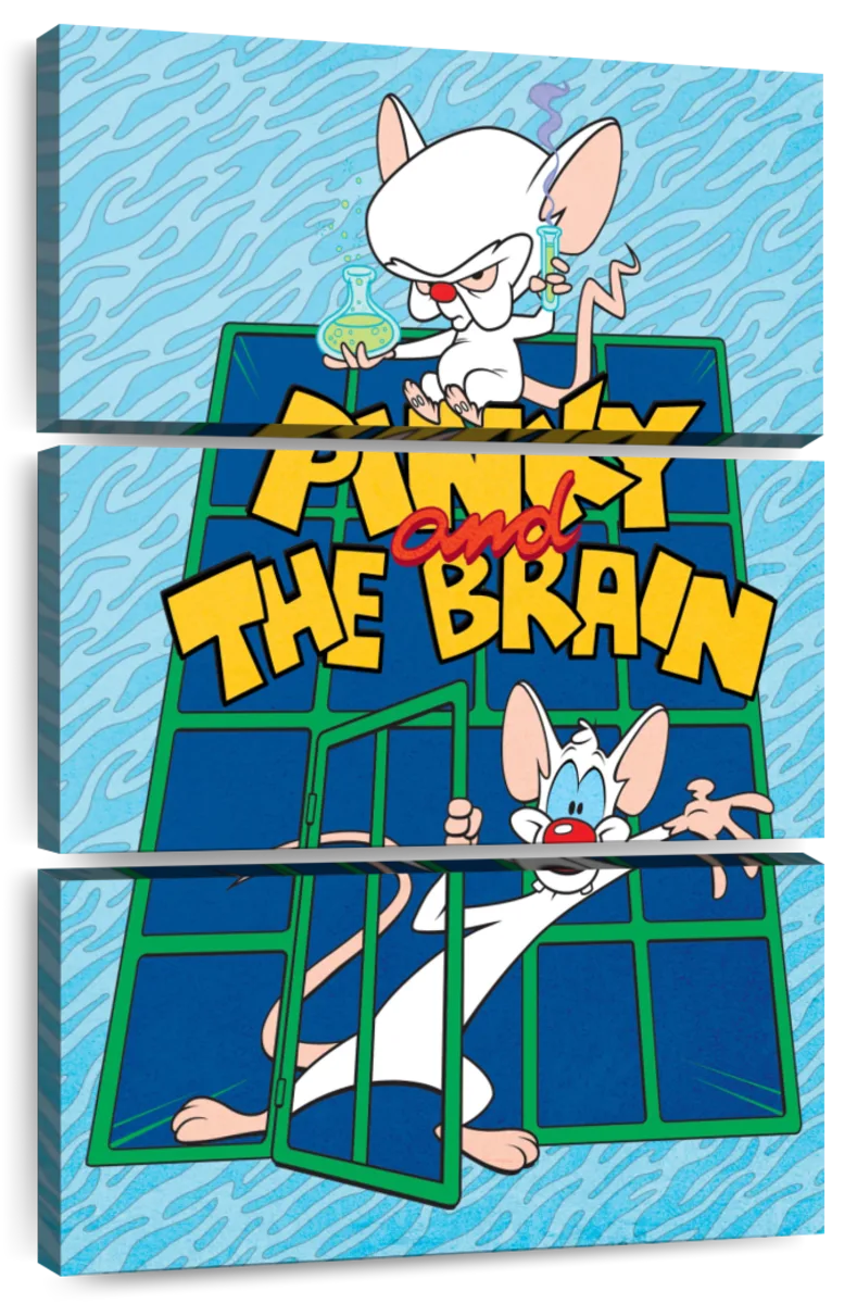 WB SQ LITHOGRAPH OF PINKY AND THE BRAIN SIGNED