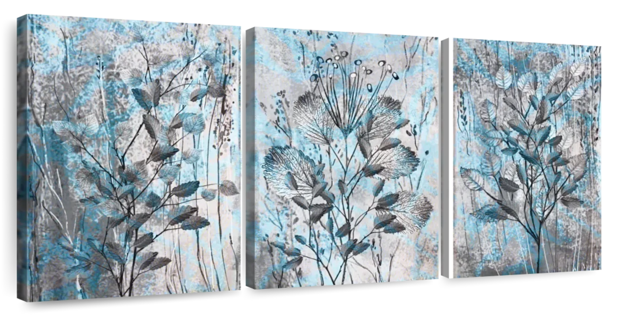 Blue Floral Abstract Wall Art | Painting