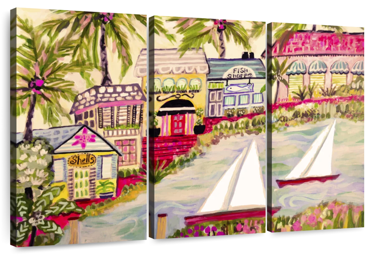 Seaside Town Wall Art  Paintings, Drawings & Photograph Art