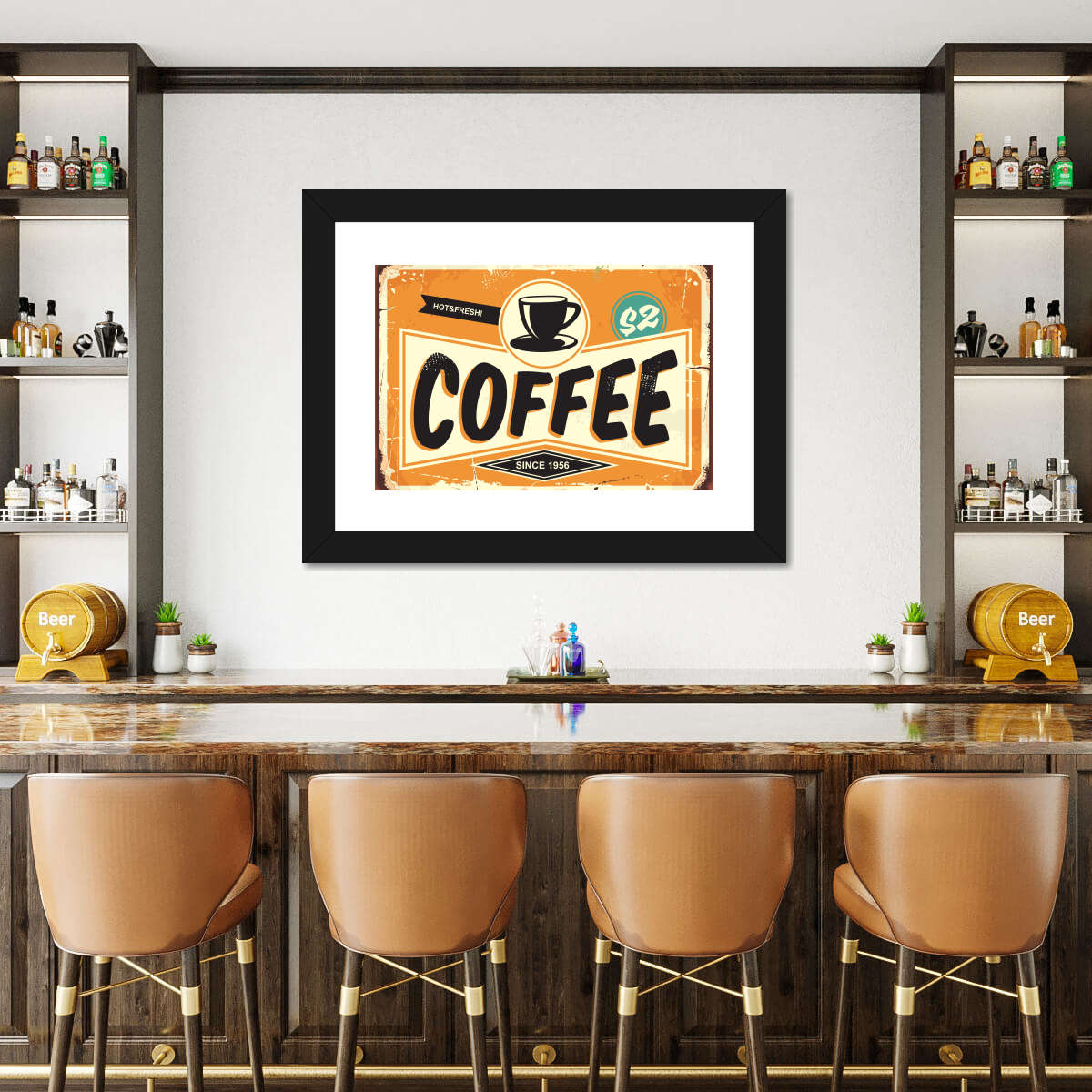 STL file Coffee Bar Wall Art Drink Bar Wall Decor 2d ☕・3D print design to  download・Cults