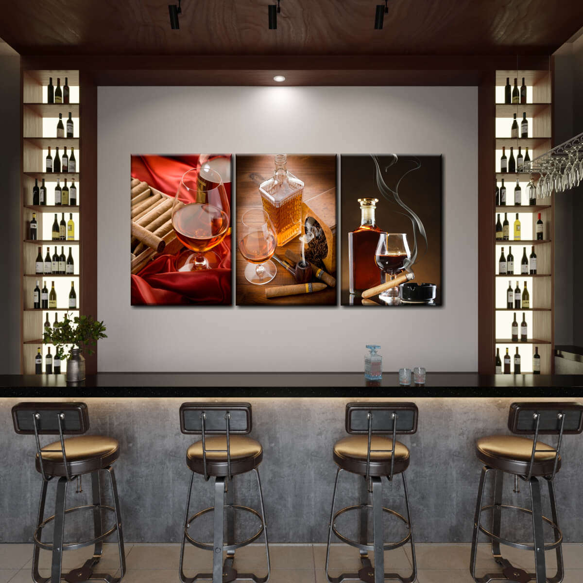 Cigar Club Canvas Set Wall Art Elephantstock