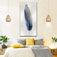 Blue feather on silver i 1 piece Wall Art Decor