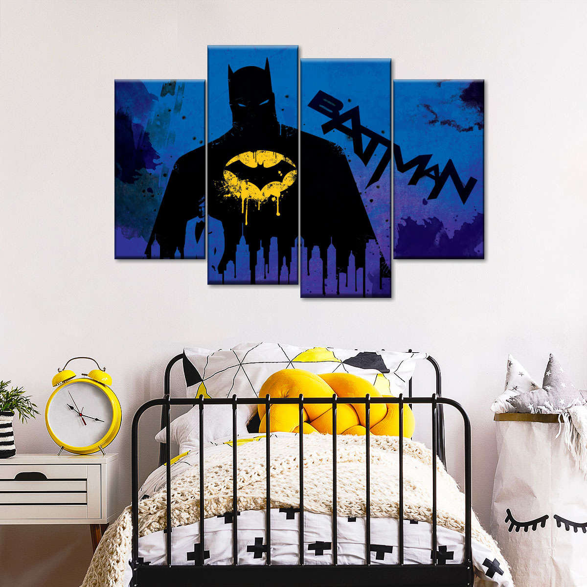 Batman Paint Drip Silhouette Wall Art | Digital Art