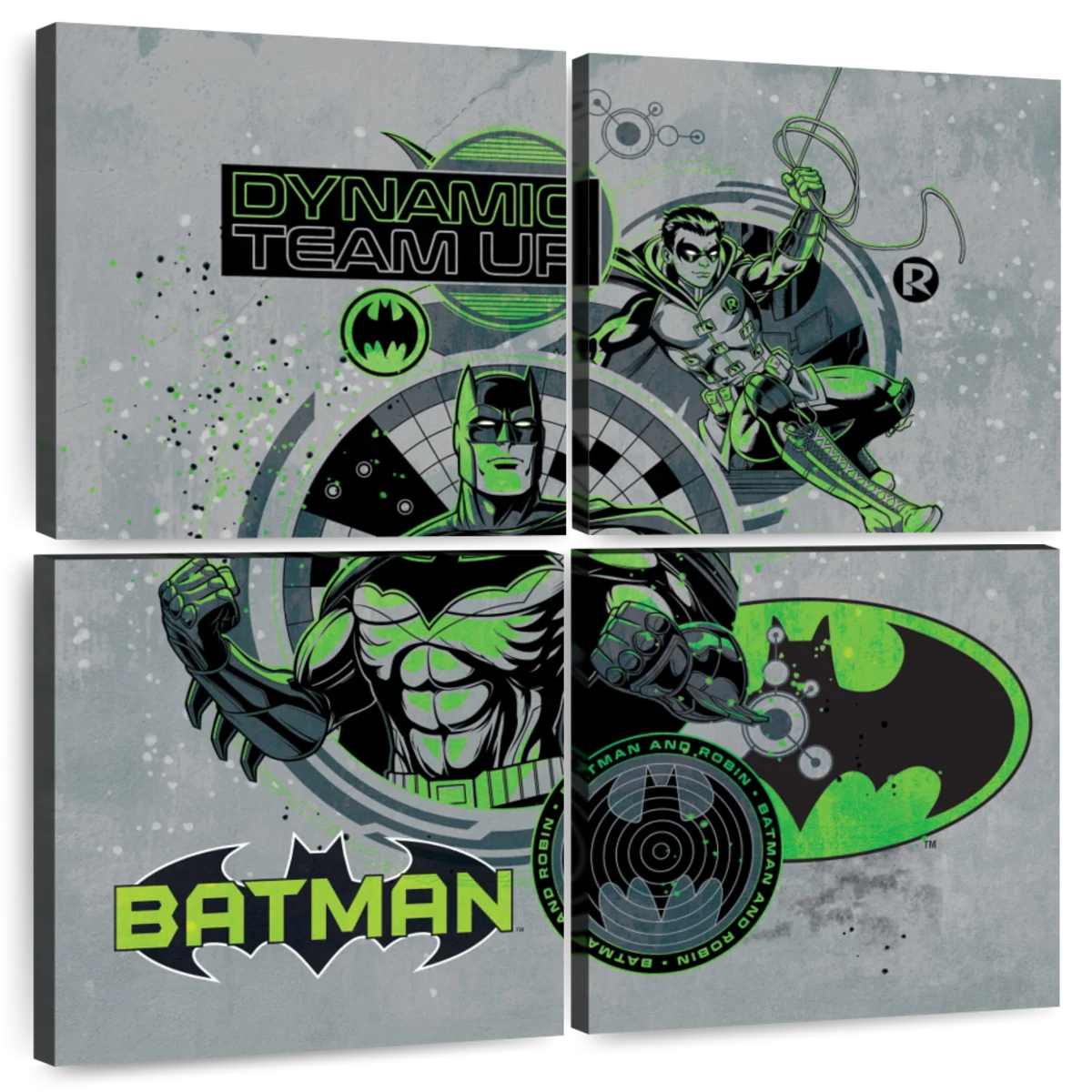 Batman Robin Techno Green Wall Art | Digital Art