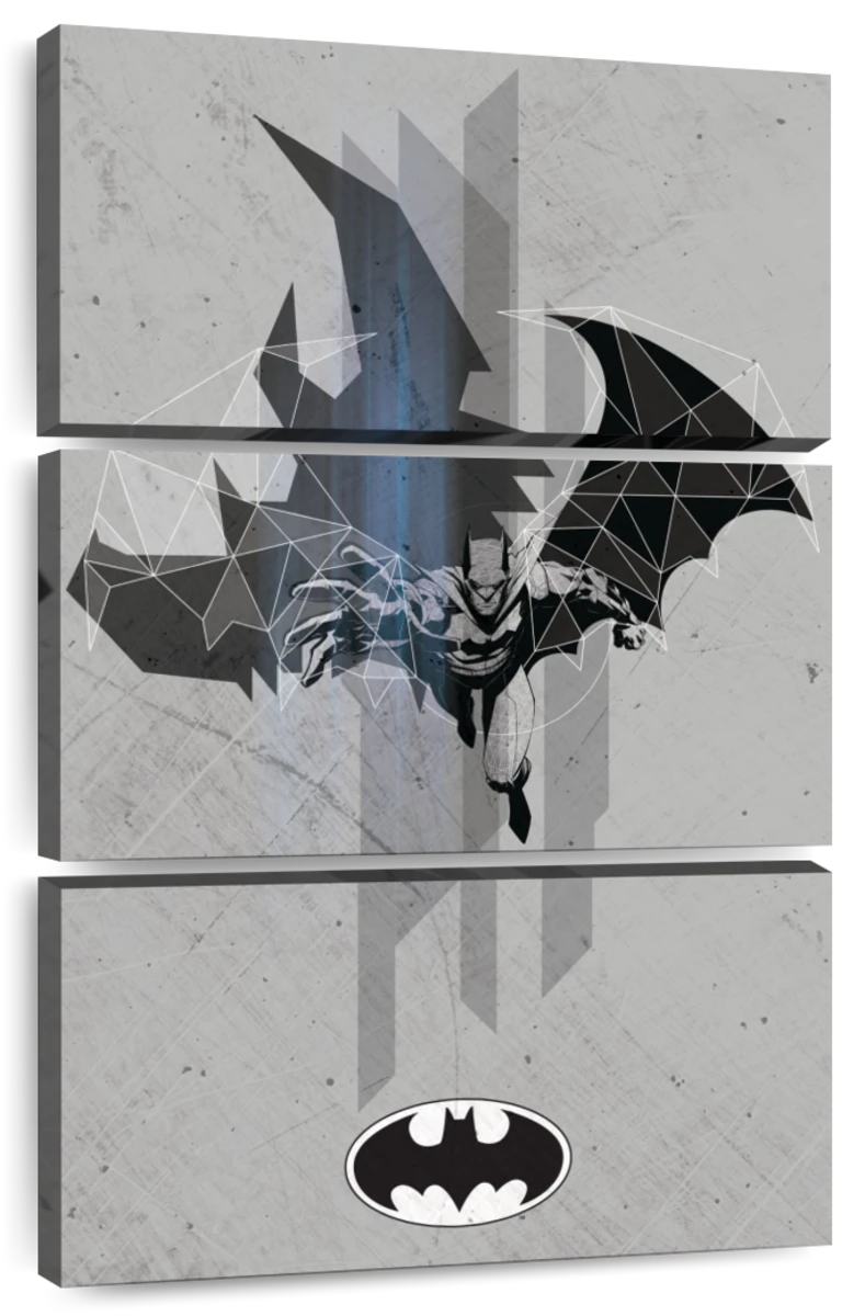 Batman Geometric Wings Grunge Wall Art | Digital Art