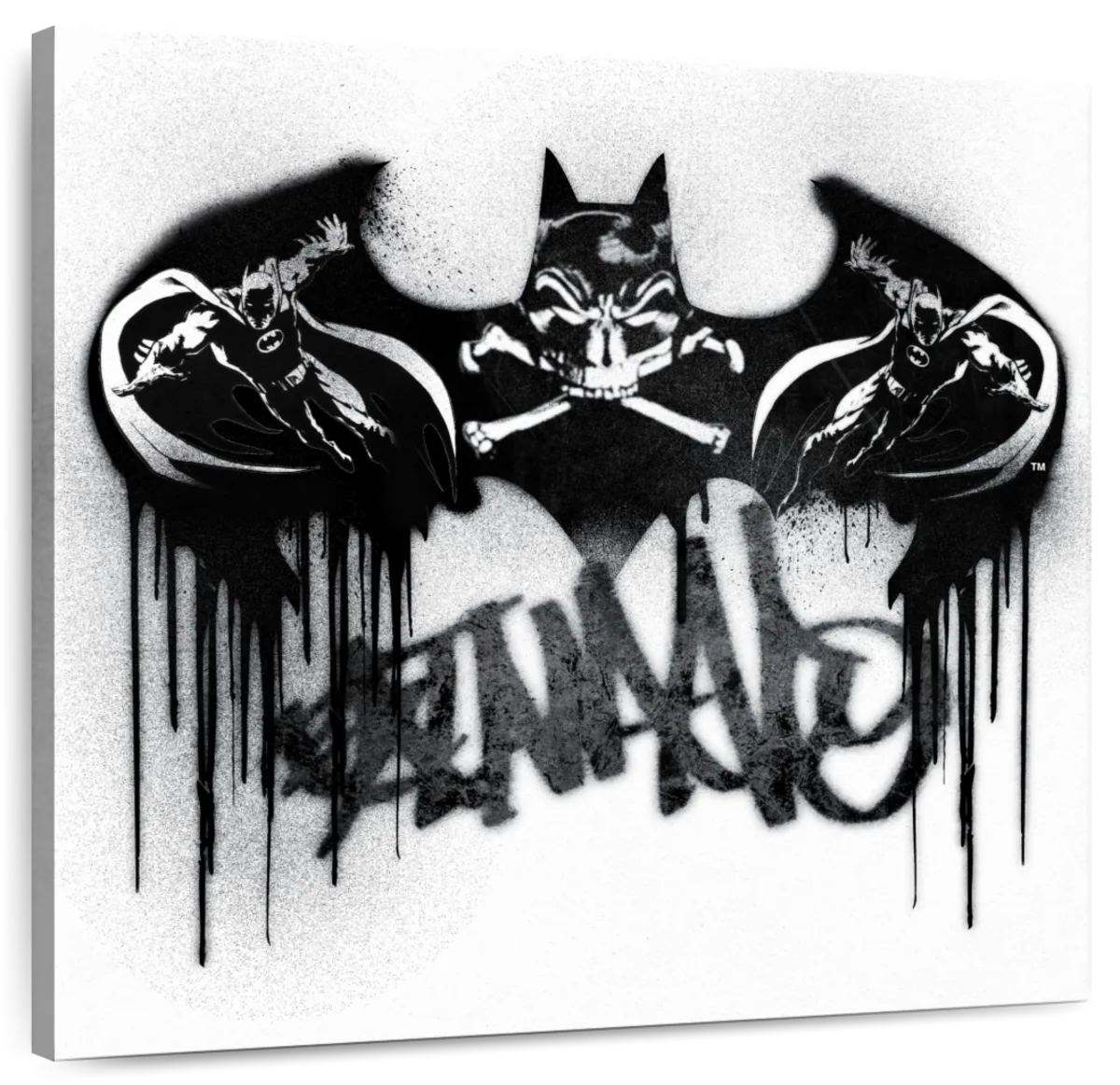 Batman Logo With Skull Wall Art | Graffiti