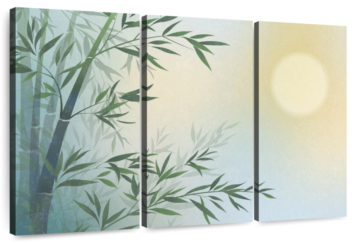 Moonlit Bamboo Wall Art | Digital Art