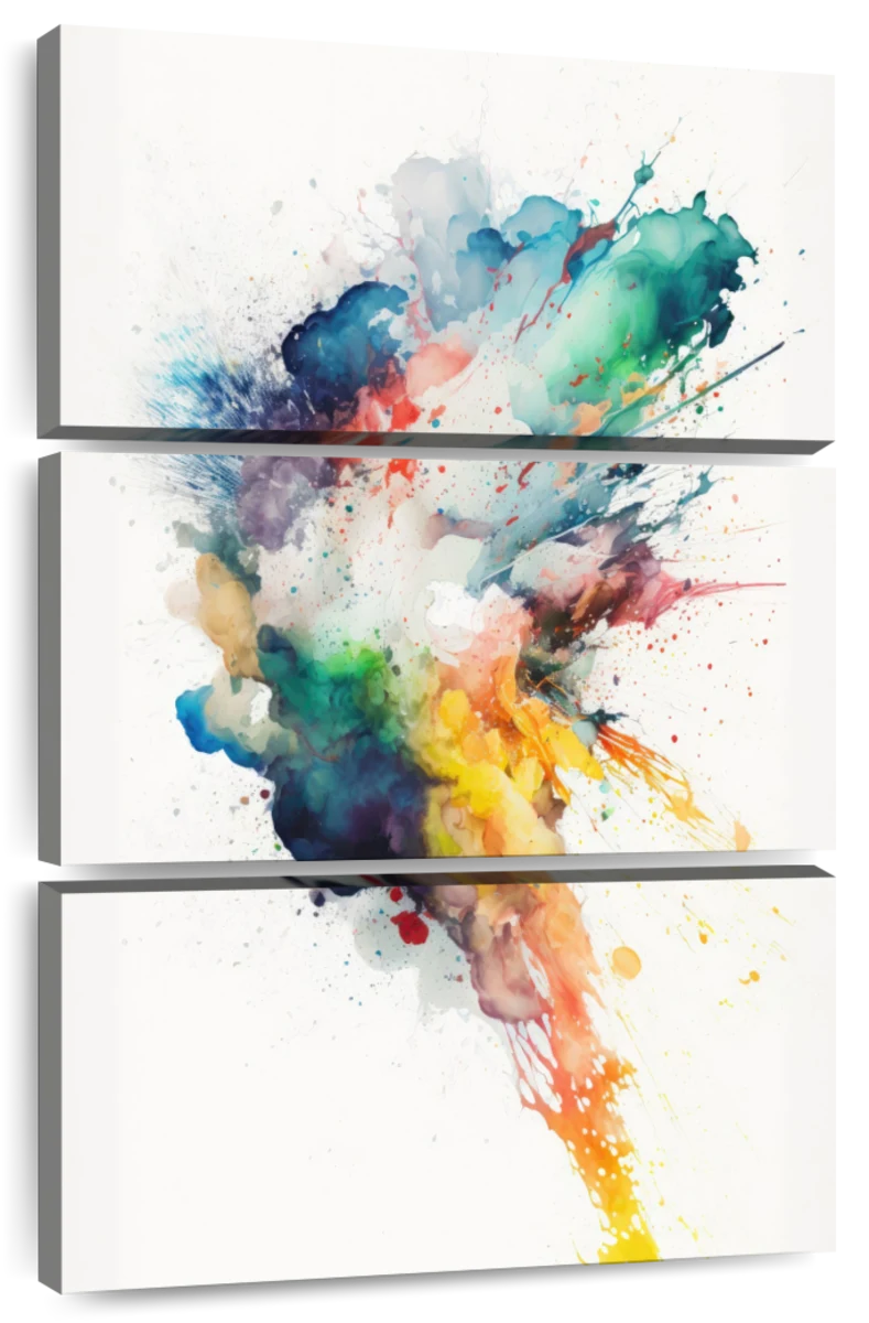 Chromatic Burst: Abstract Watercolor Ink Splash Painting | Art Board Print