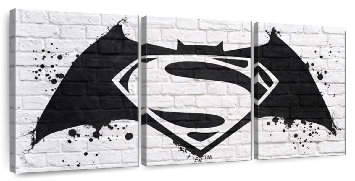 superman and batman drawings logo