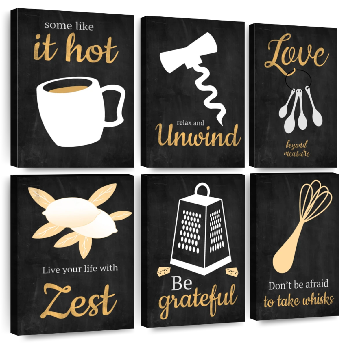 Funny Kitchen Sign Music Lyric Print Set of 9 Wall Art Prints 