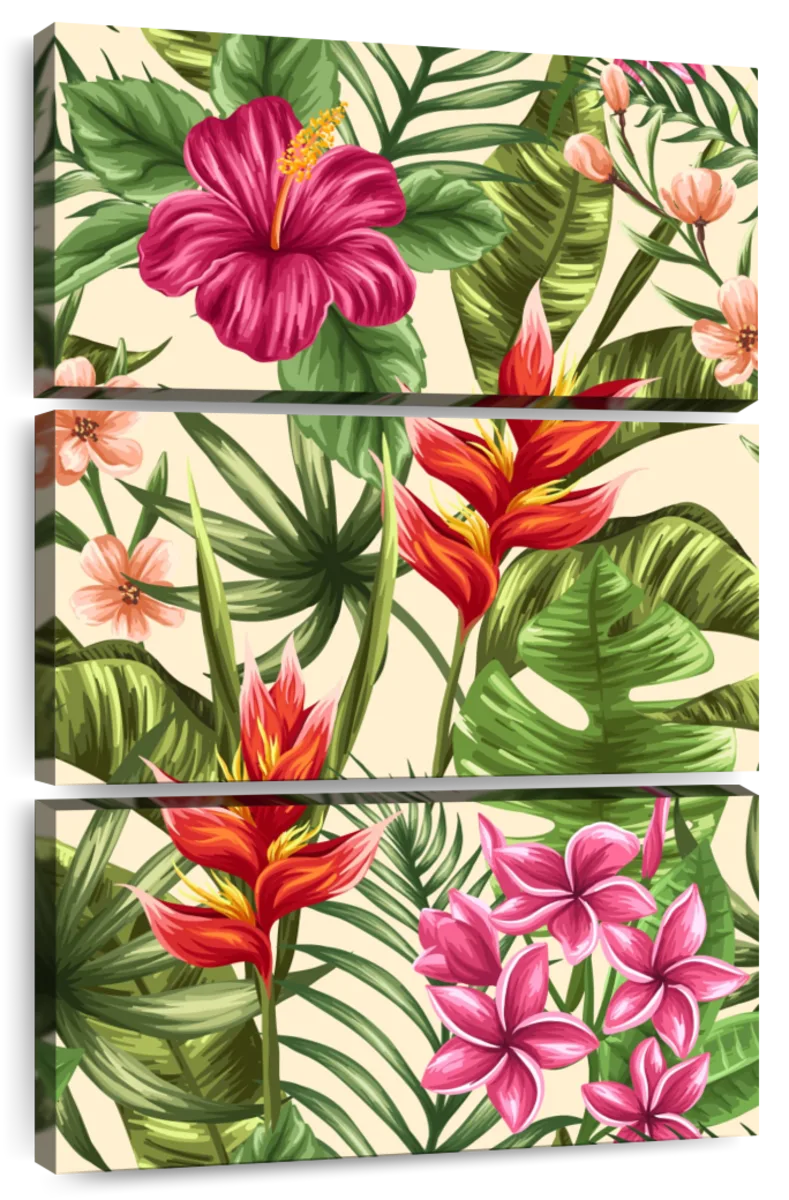 Tropical Flowering Plants Wall Art | Digital Art