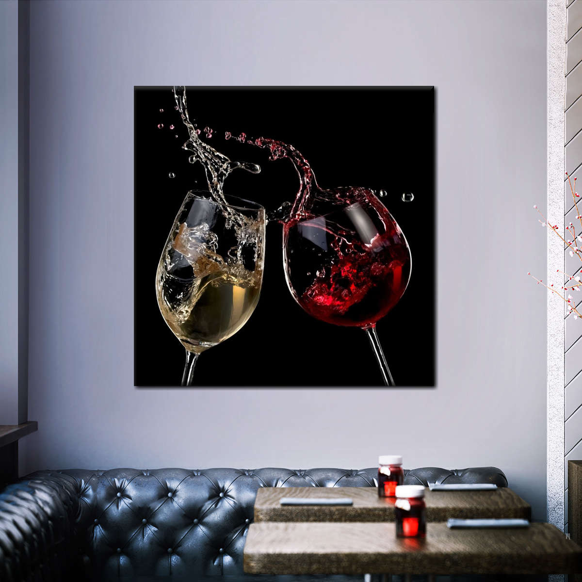 Wine and Herbs II Black Framed Art Print, Wine Artwork 