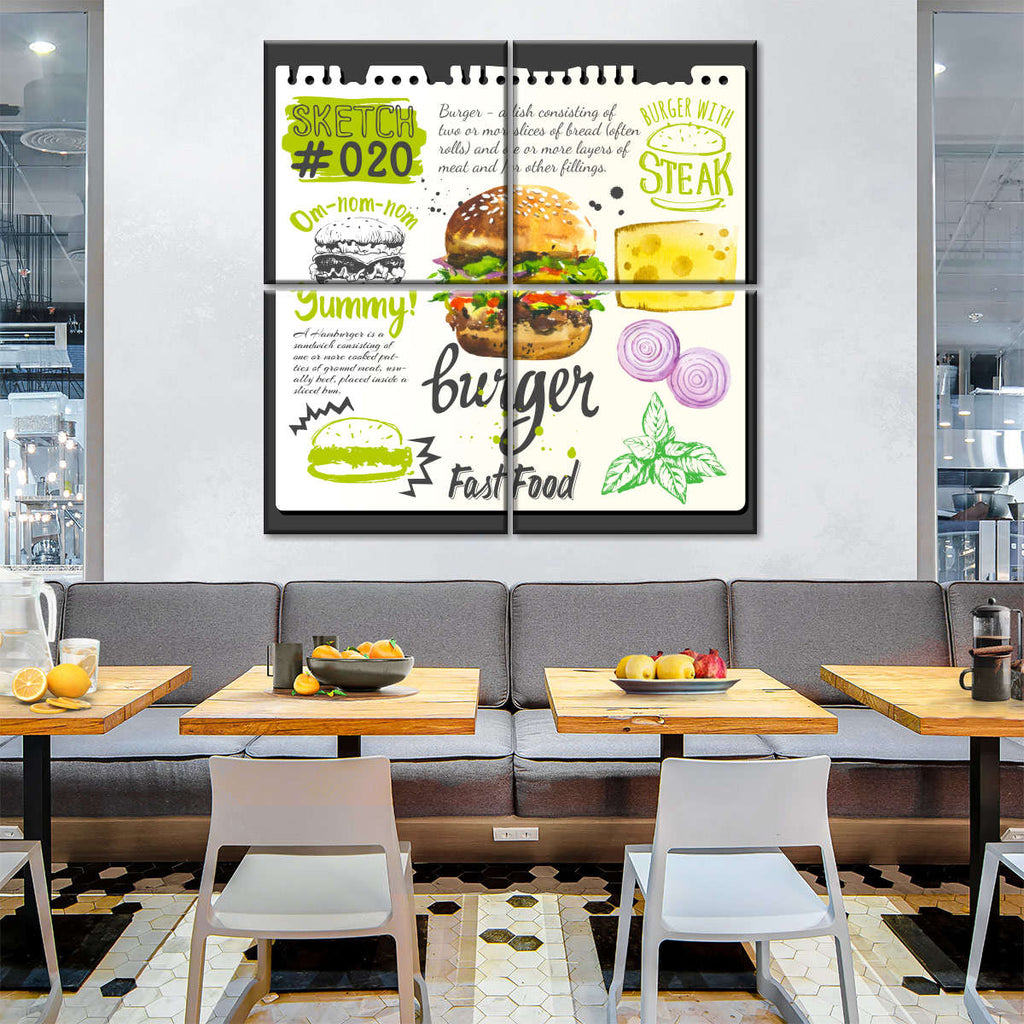 Burger Typography Wall Art | Digital Art