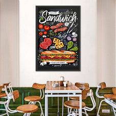 Sandwich Sub Wall Art | Digital Art