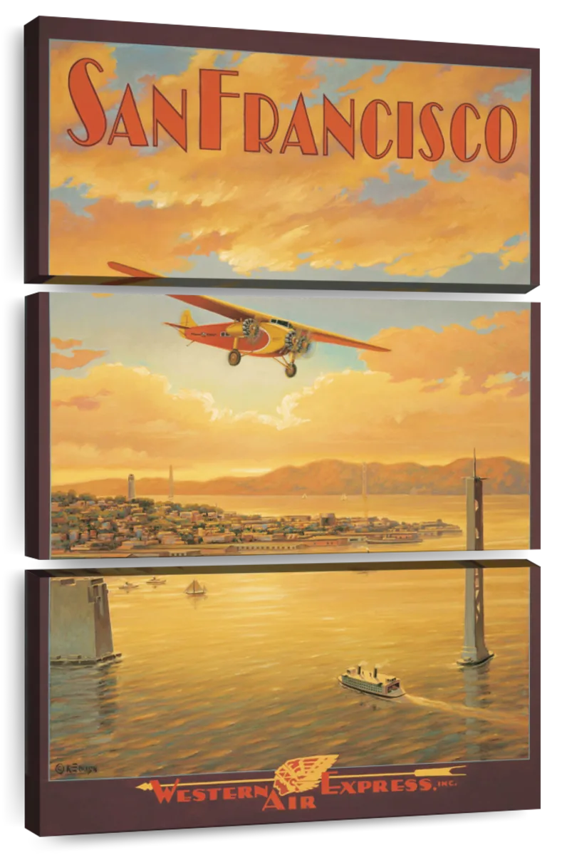 Western Air Express San Francisco California Wall Art | Painting | by Kerne  Erickson