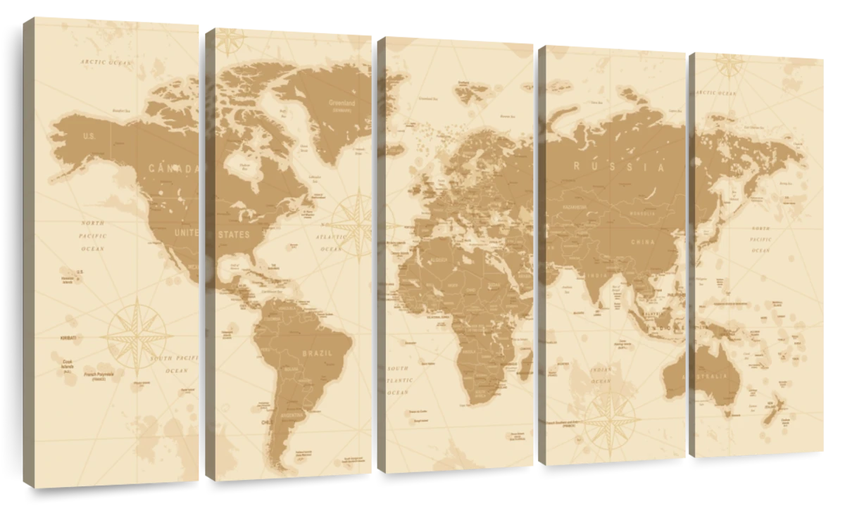 wooden world map pattern