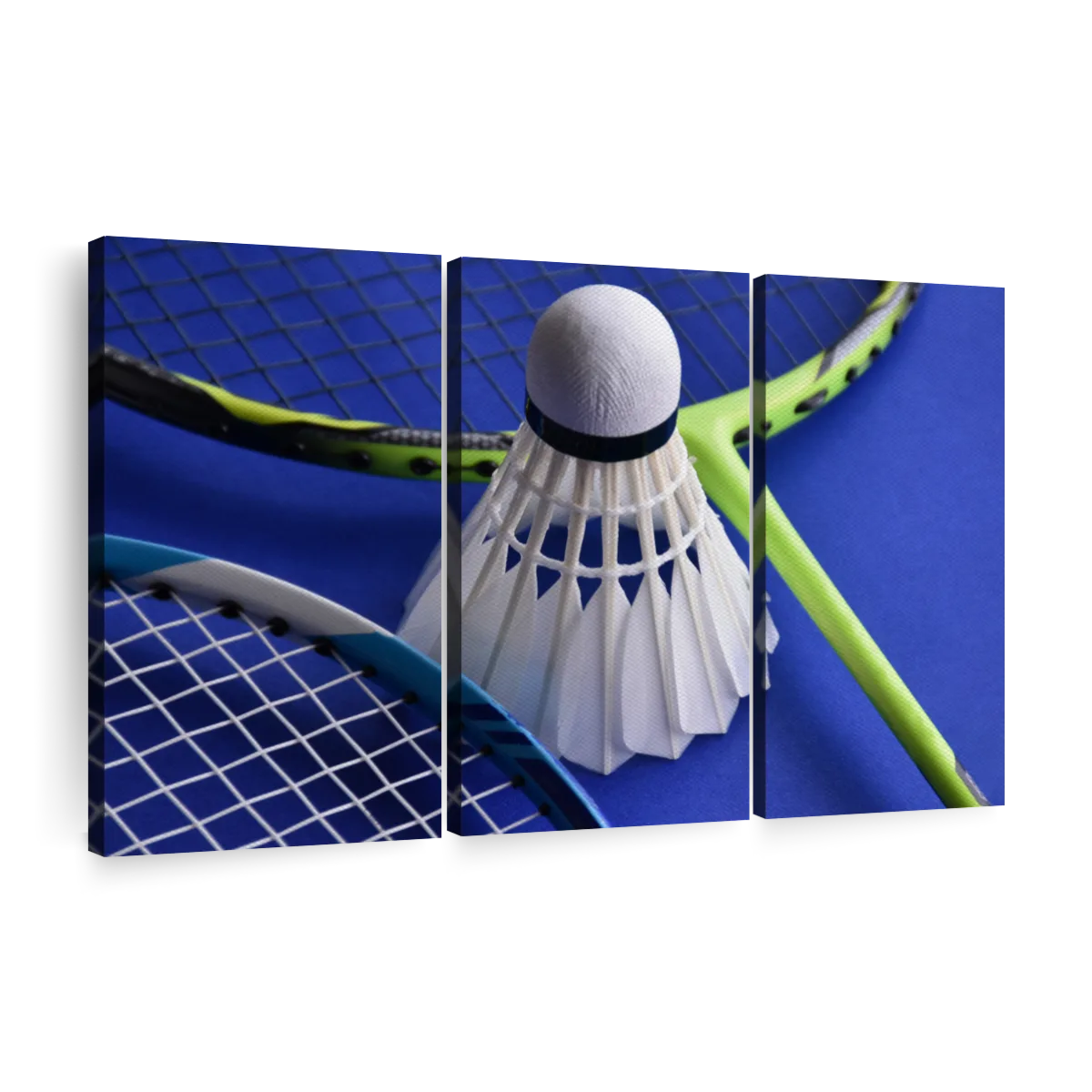 Badminton Rackets And Shuttlecock Art Canvas Prints, Frames and Posters
