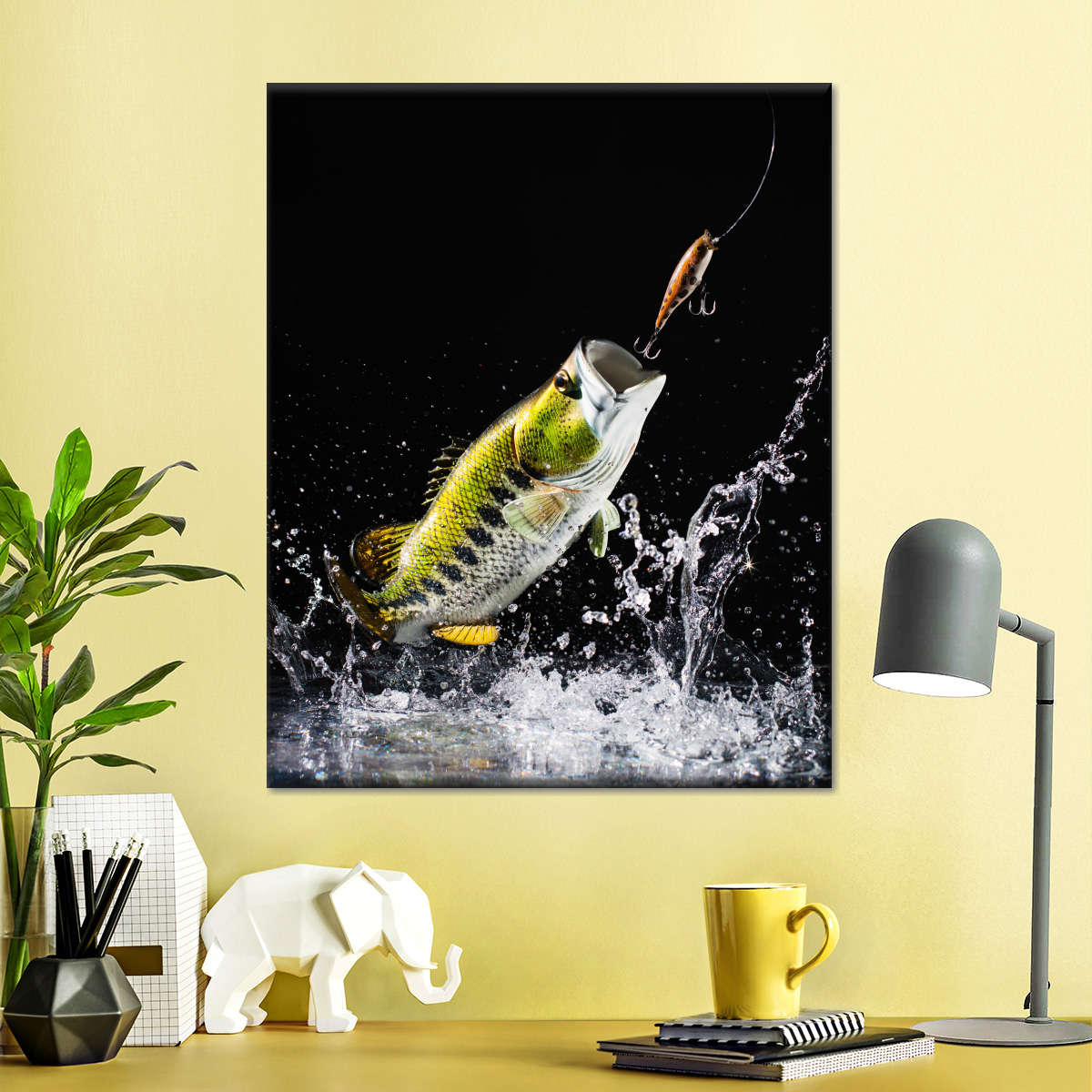 Large Mouth Bass Fishing Wall Art