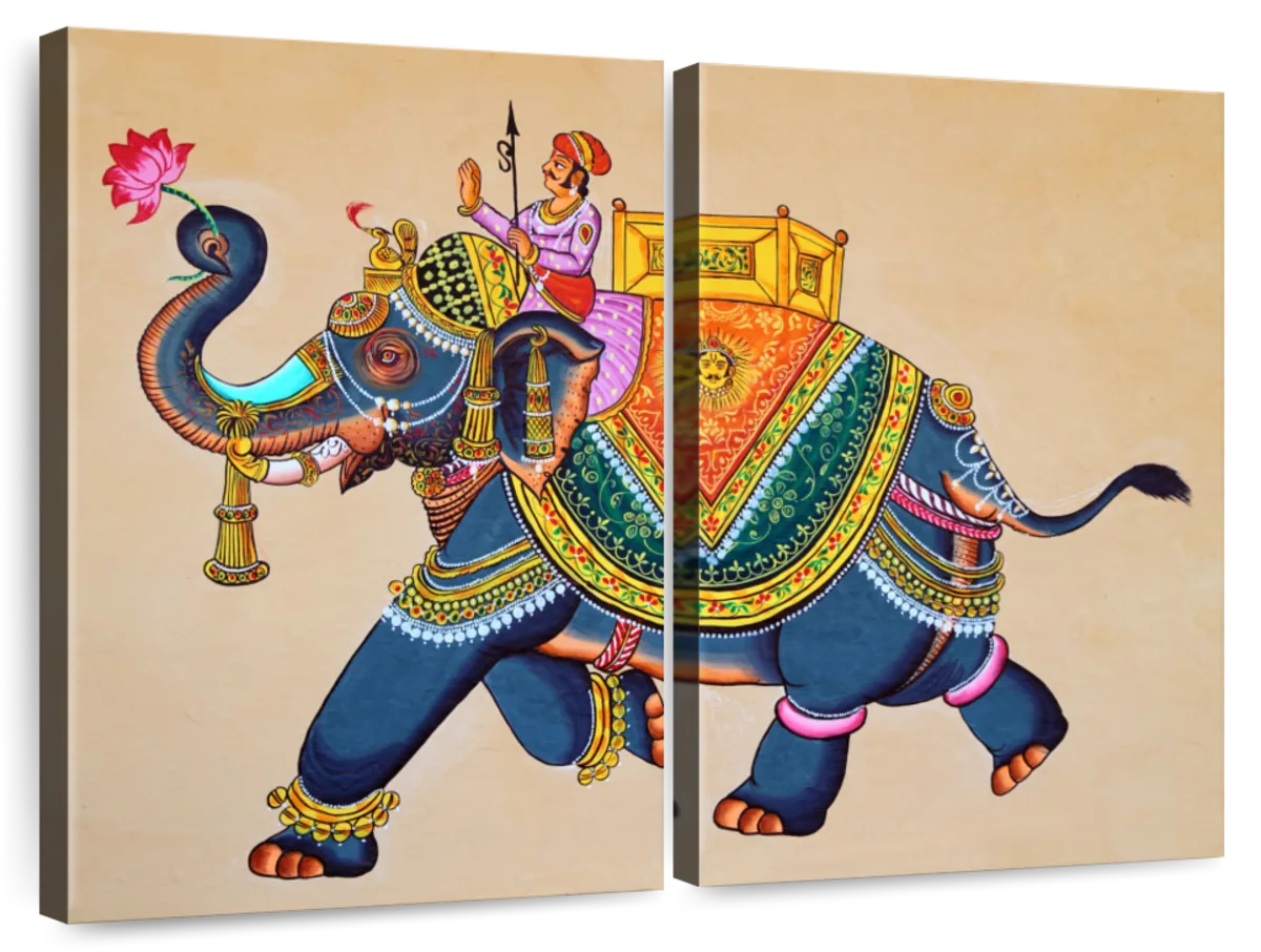 Indian folk art, Indian elephant art, Rajasthani miniature paintings