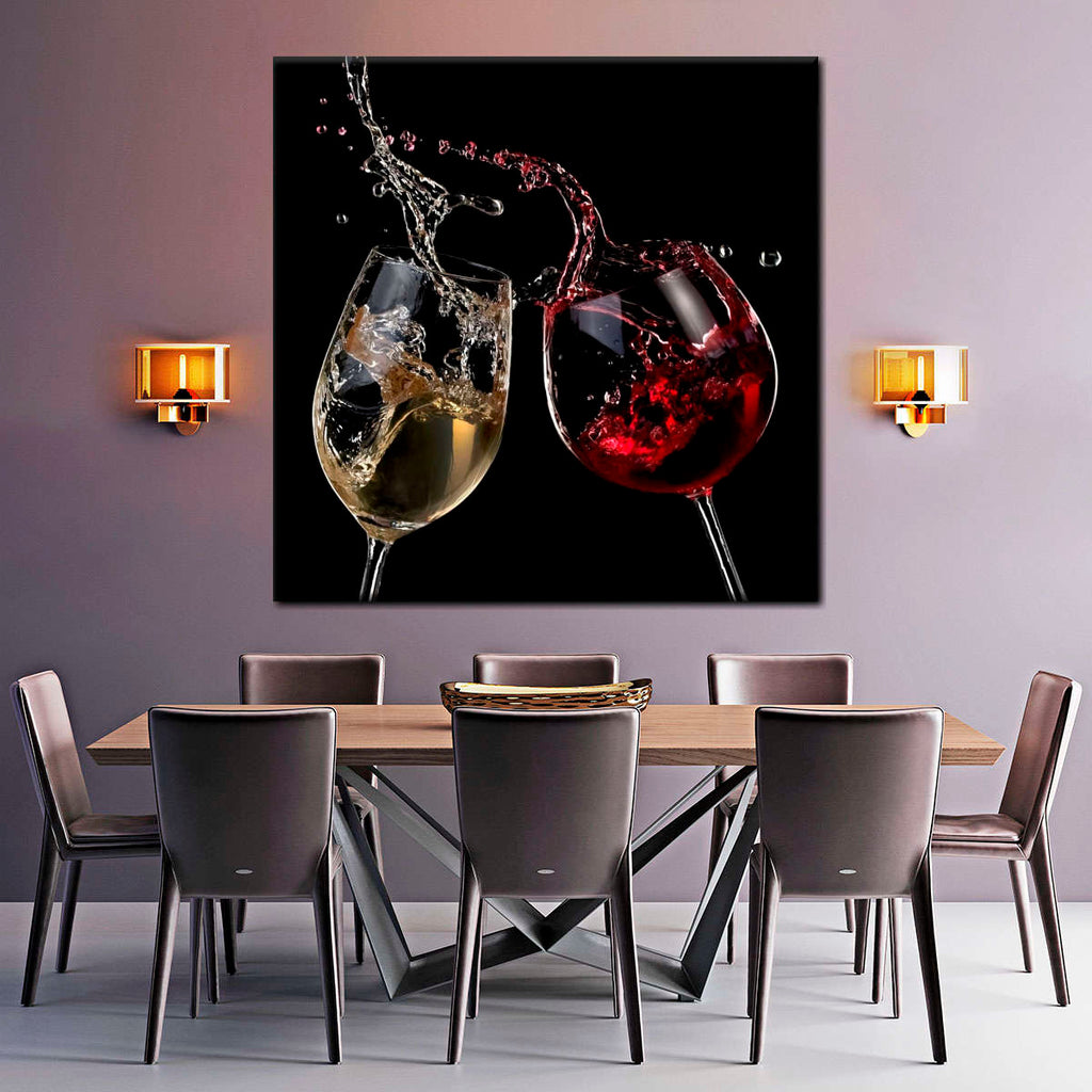 Red And White Wine Splash Wall Art | Photography