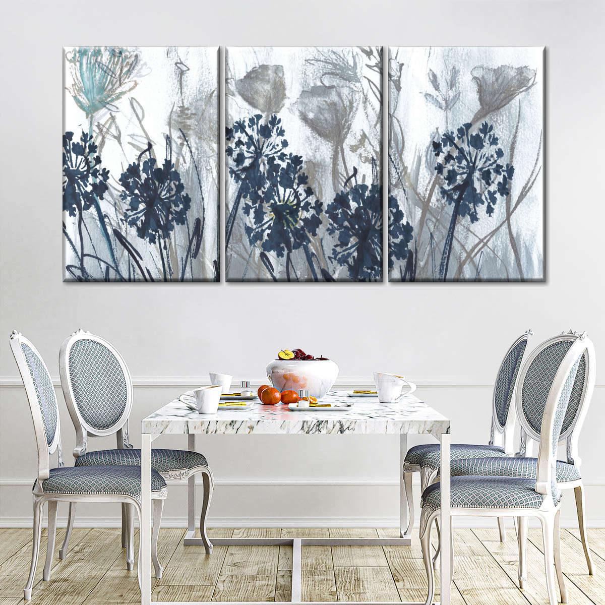  Indigo Field by Susan Jill - 12 x 24 Canvas Art