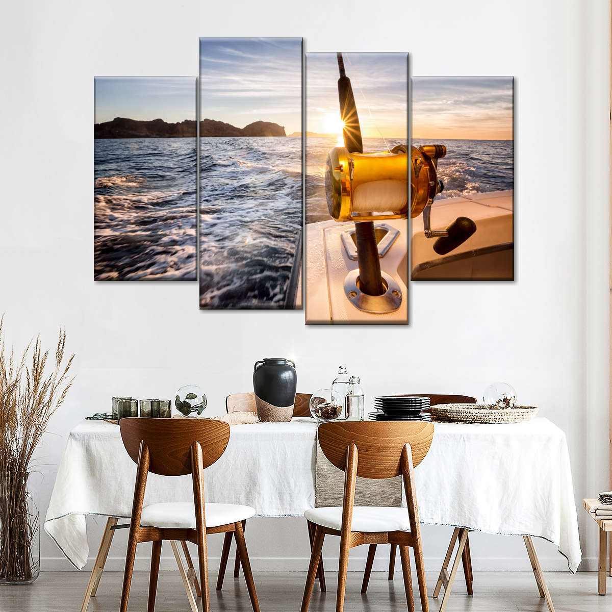 Fishing Tackle Canvas Paintings Wall Decor Living Room 5 Piece