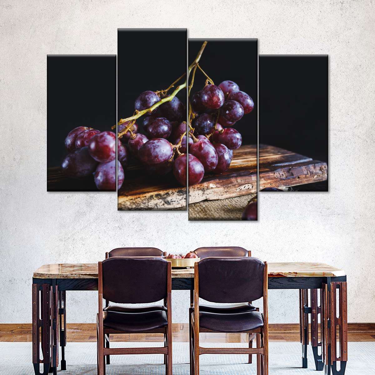 Purple Grapes Multi Panel Canvas Wall Art