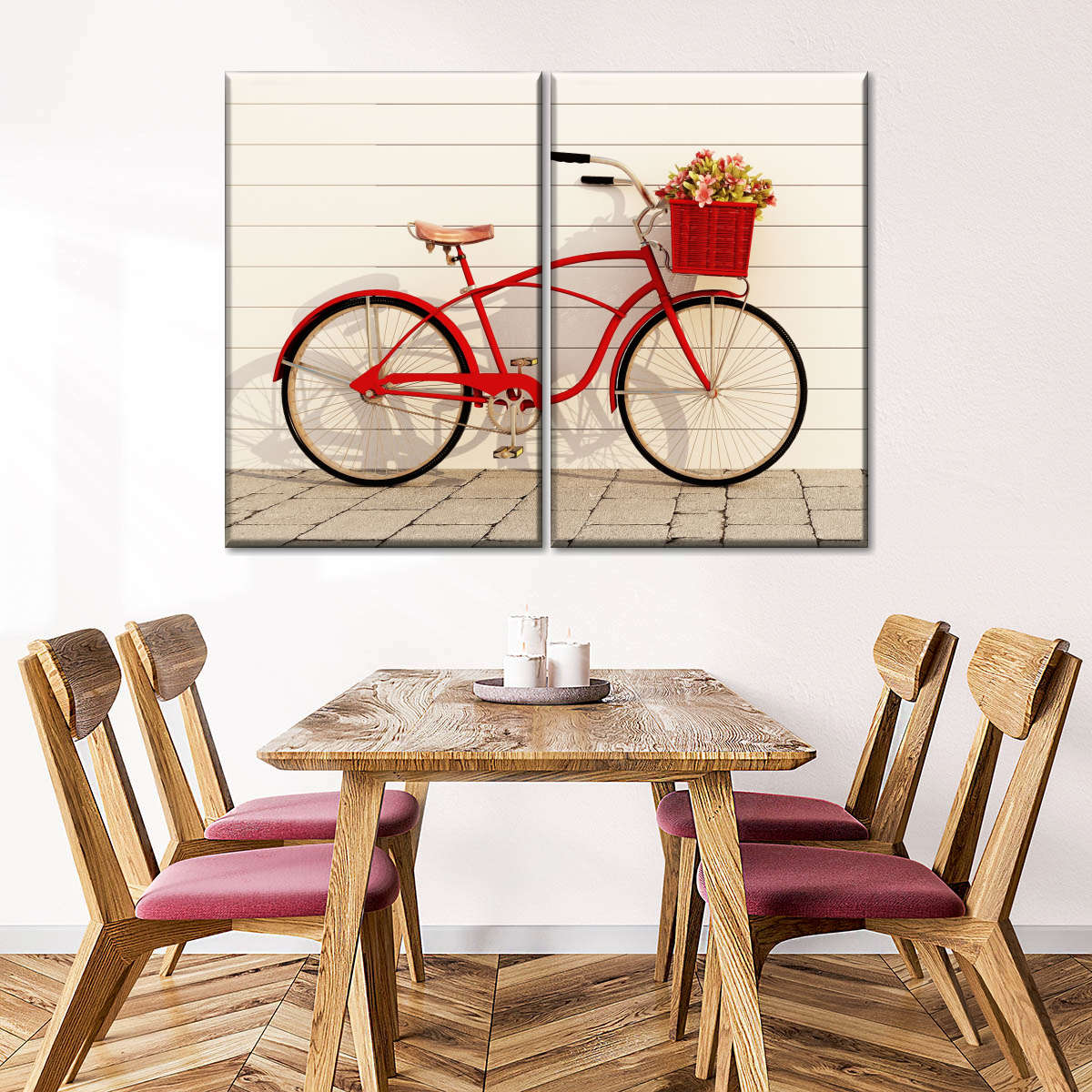 Red Flower Bike Wall Art: Canvas Prints, Art Prints & Framed Canvas