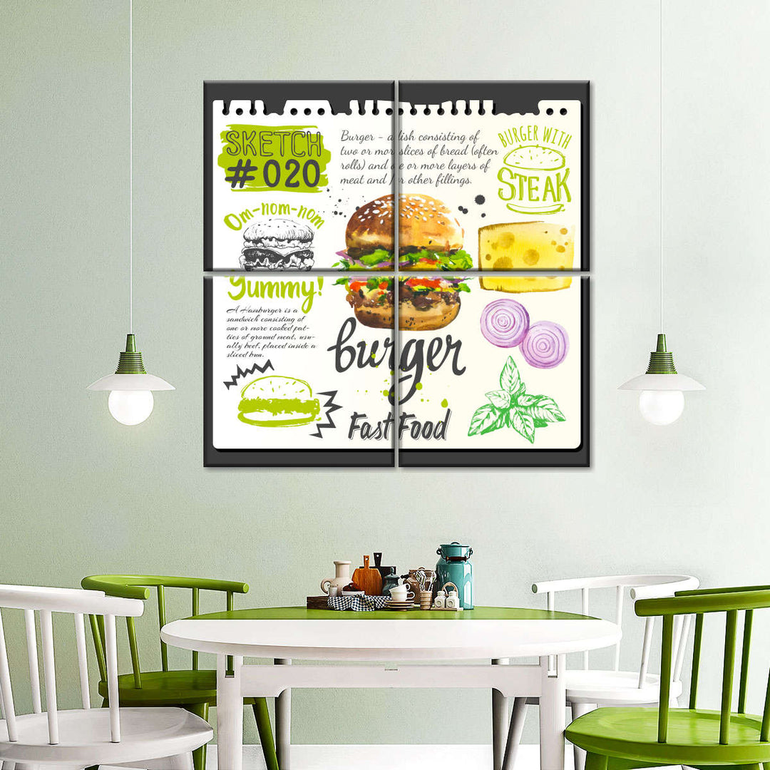 Burger Typography Wall Art | Digital Art