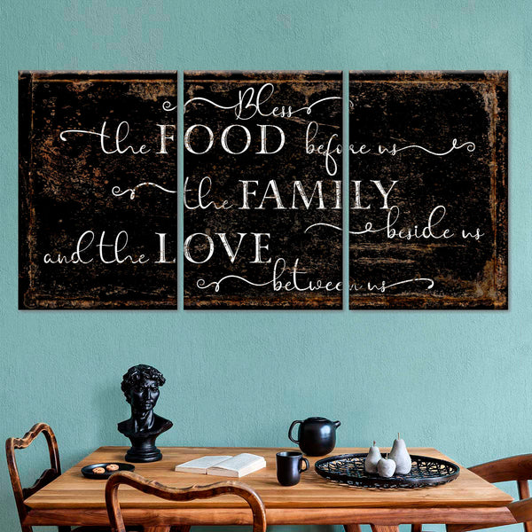 Food Family Love Quote Multi Panel Canvas Wall Art