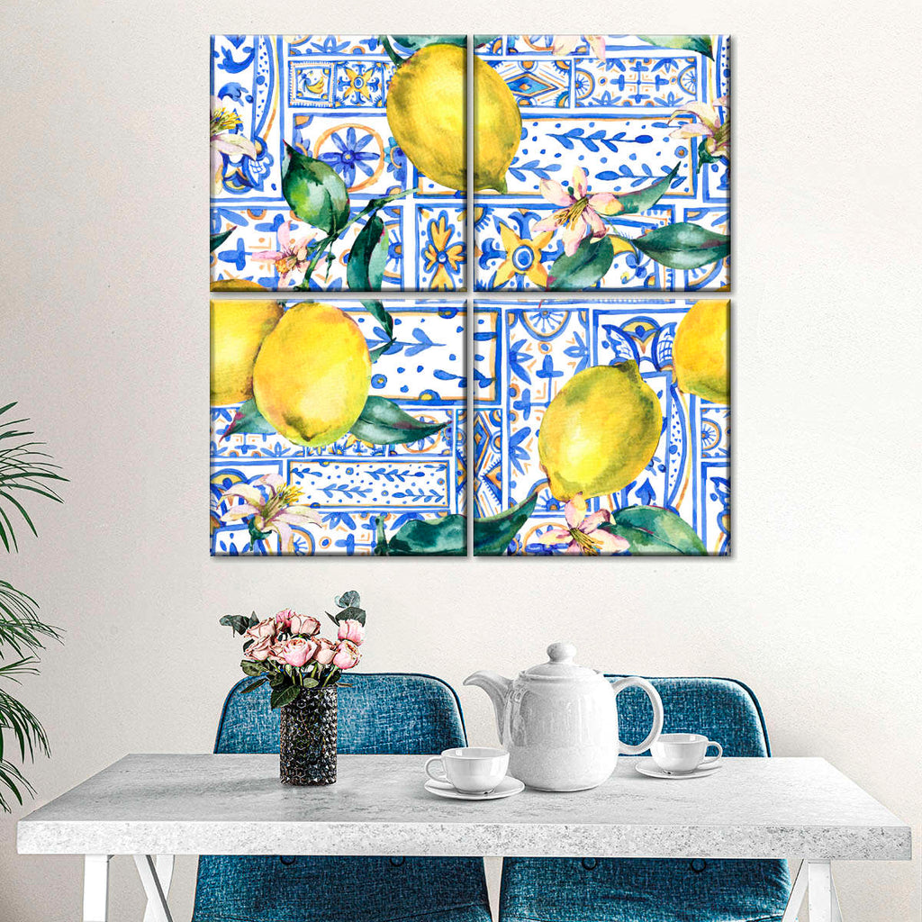 Azulejo Lemons Wall Art | Painting