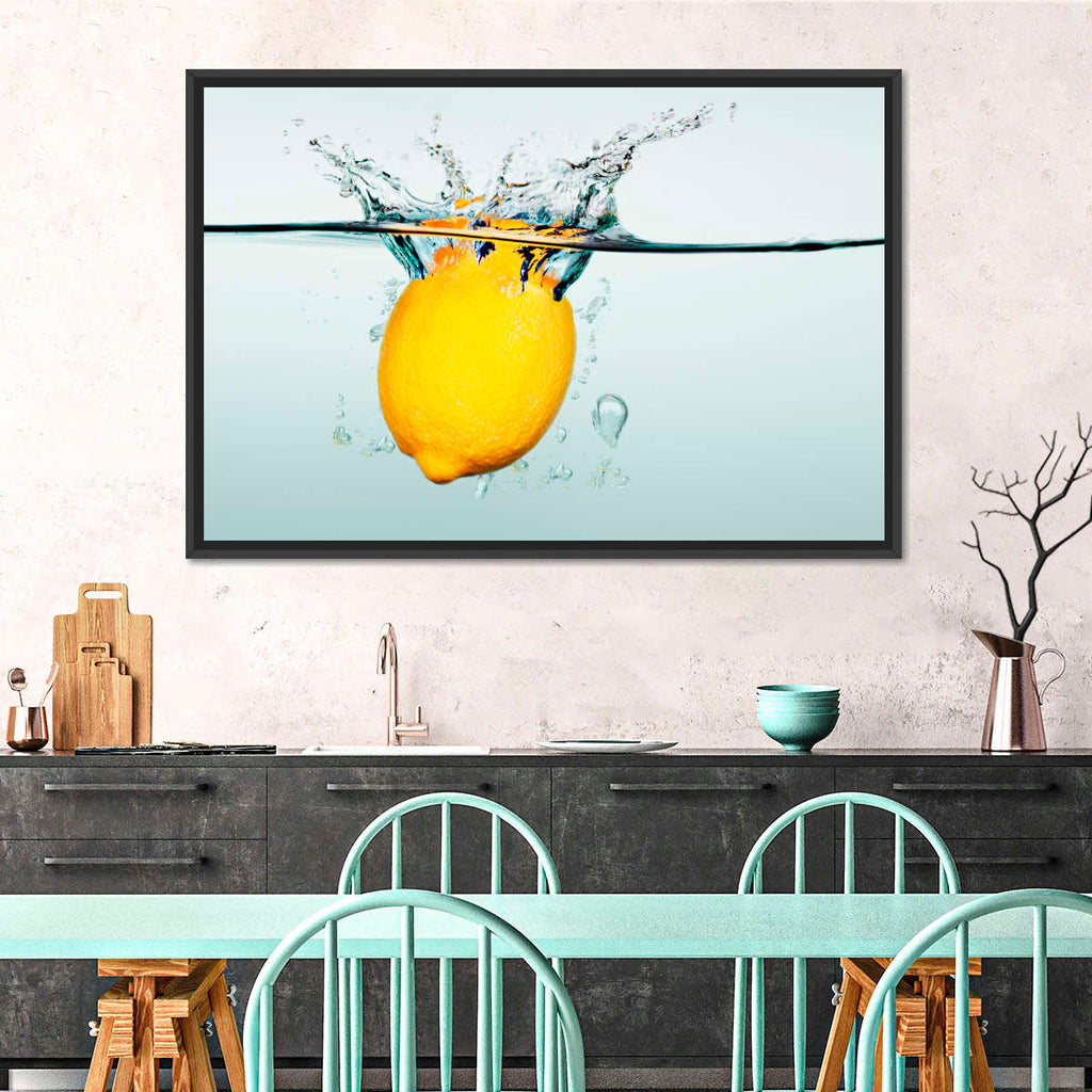 Lemon Water Splash Wall Art | Photography
