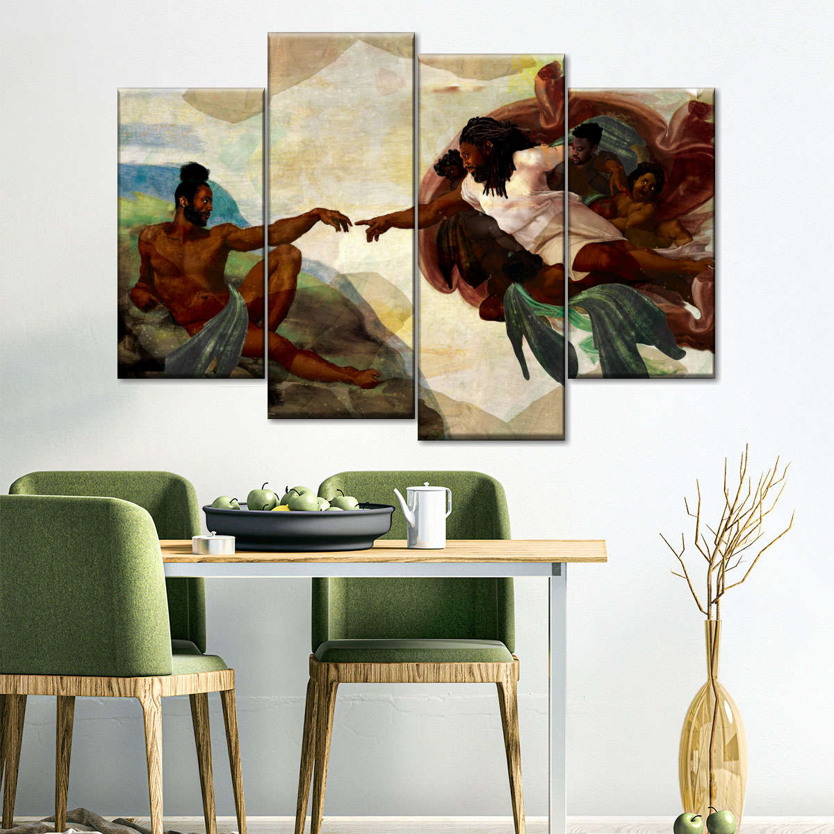 Creation Of Adam Inspired African American Wall Art: Canvas Prints, Art  Prints & Framed Canvas