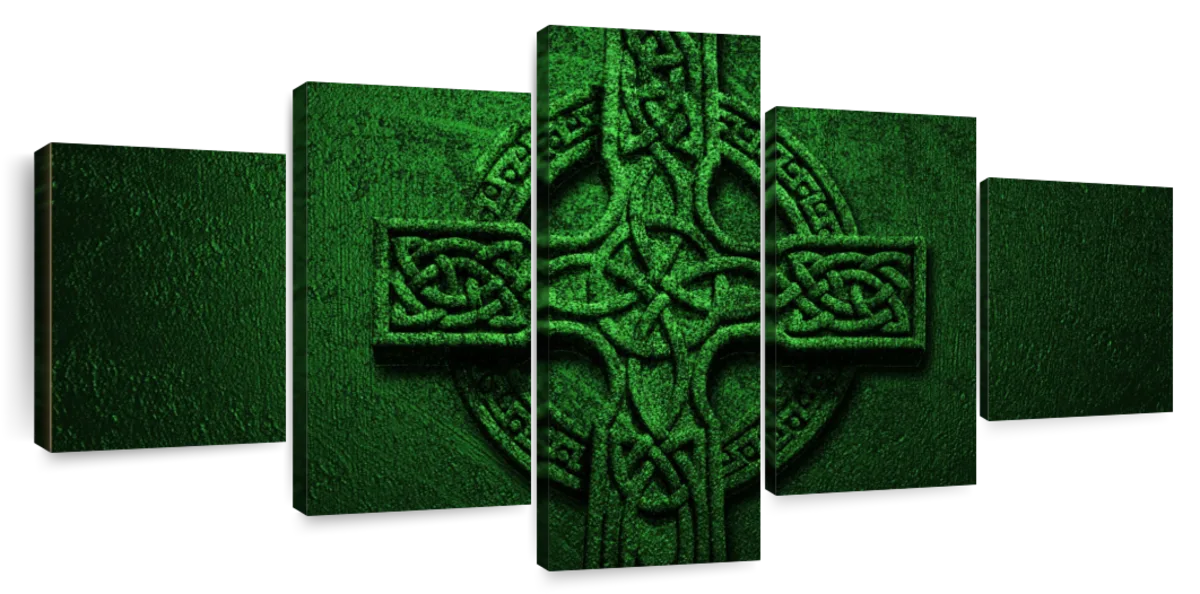 green celtic cross no background