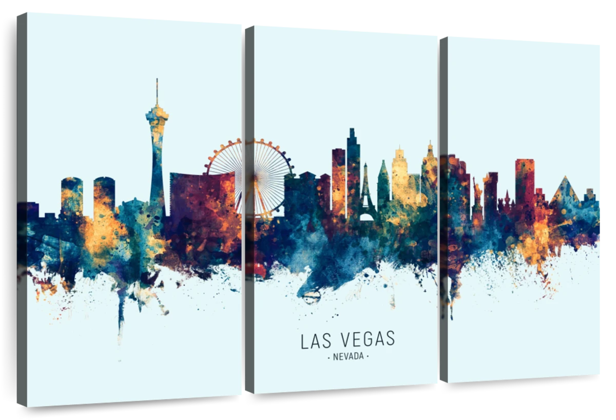 Las Vegas, Las Vegas Skyline 5 Panels B,Large Canvas,Canvas Prints