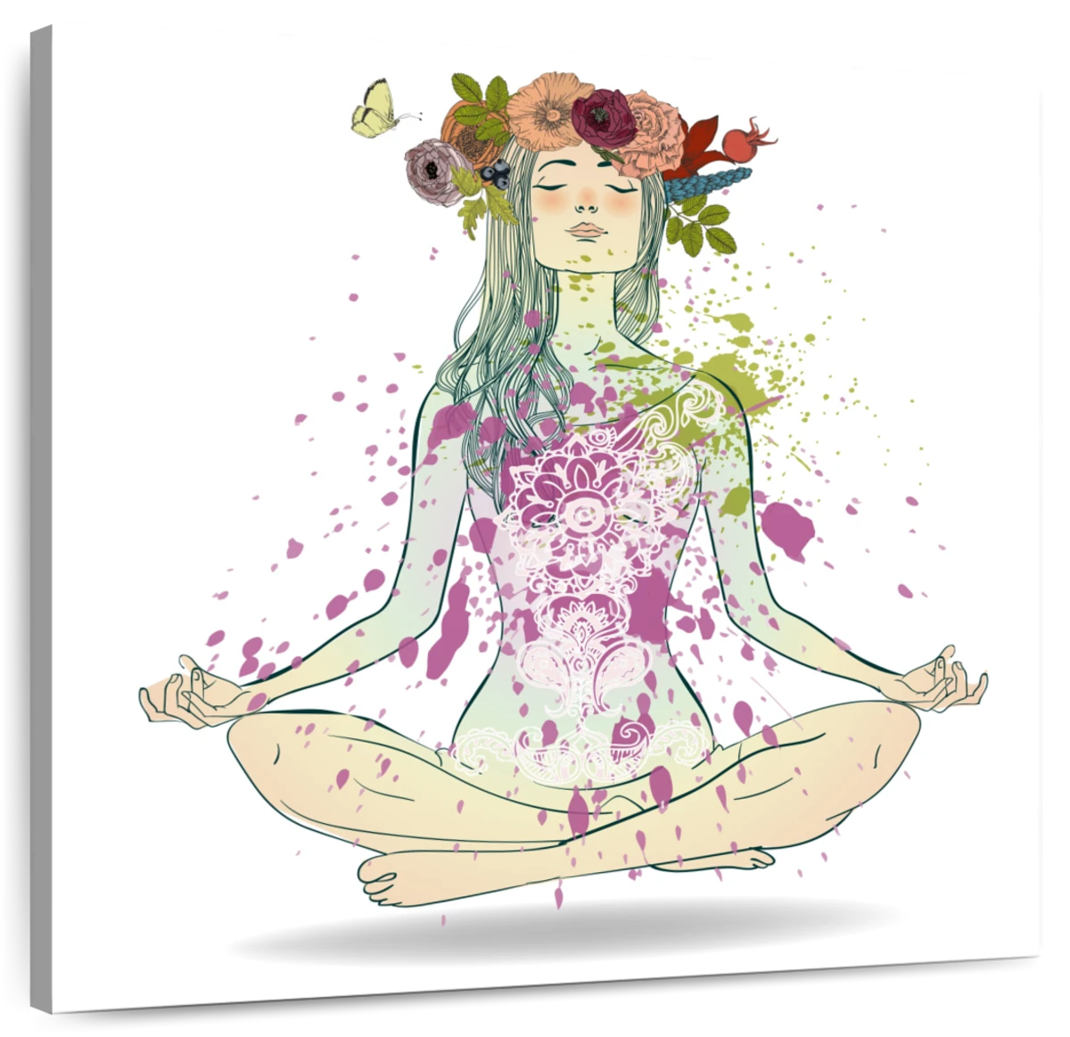 Watercolor Yoga Pose Canvas Wall Art Yoga Woman Canvas Print Buddha Canvas  Painting Yoga Studio Wall Decor Framed Gifts 12x15 Inch : : Home