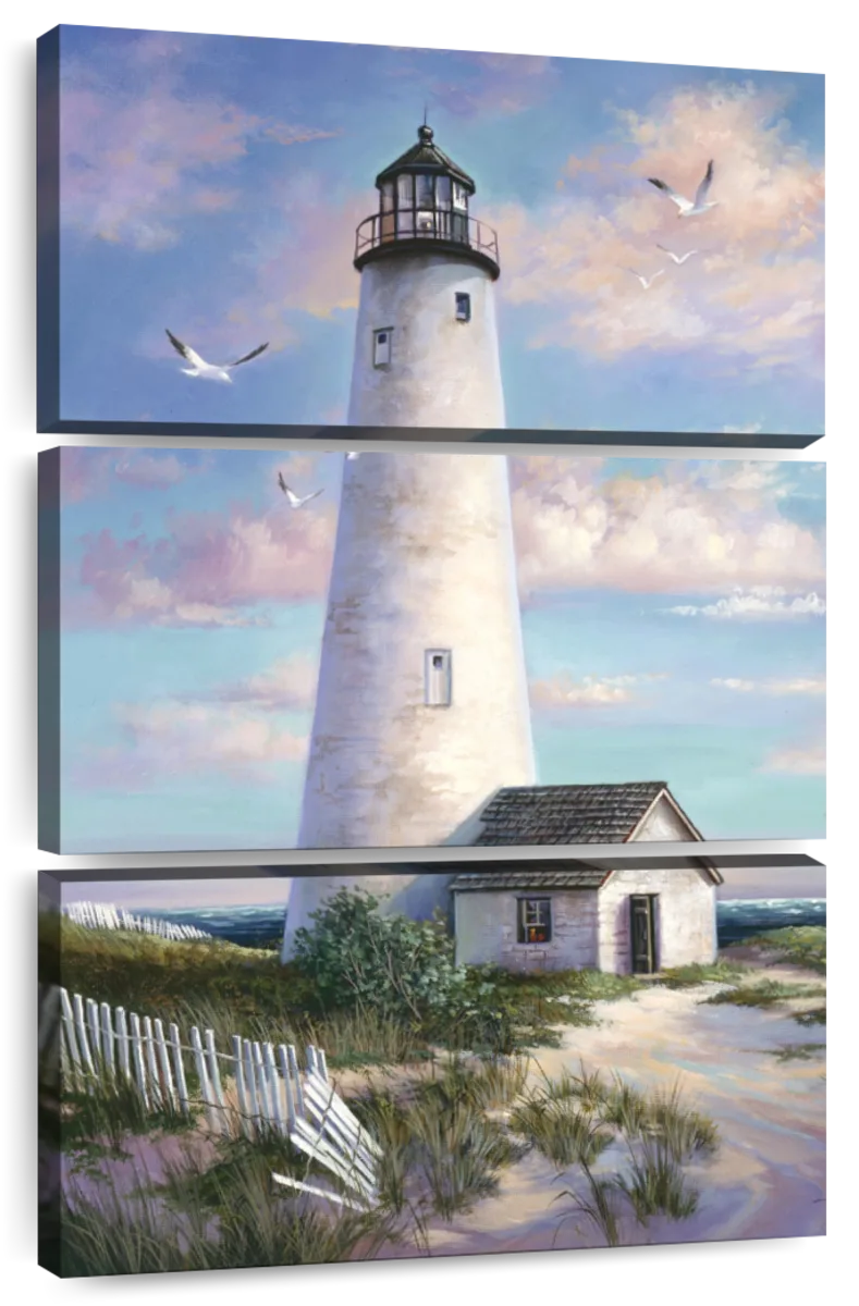 Nantucket Lightship Navy' Print on Canvas East Urban Home Size: 26 H x 40 W x 1.5 D