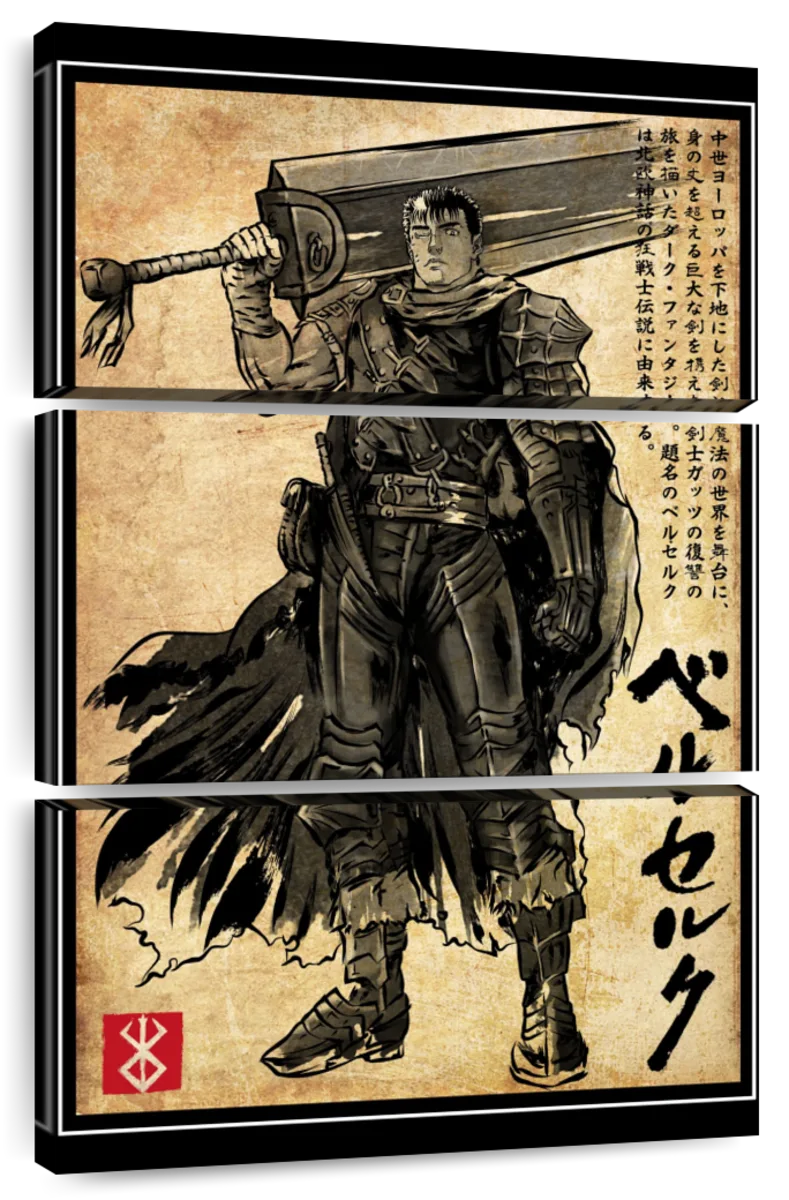 Japanese Anime Berserk Guts Black Swordsman Action Poster