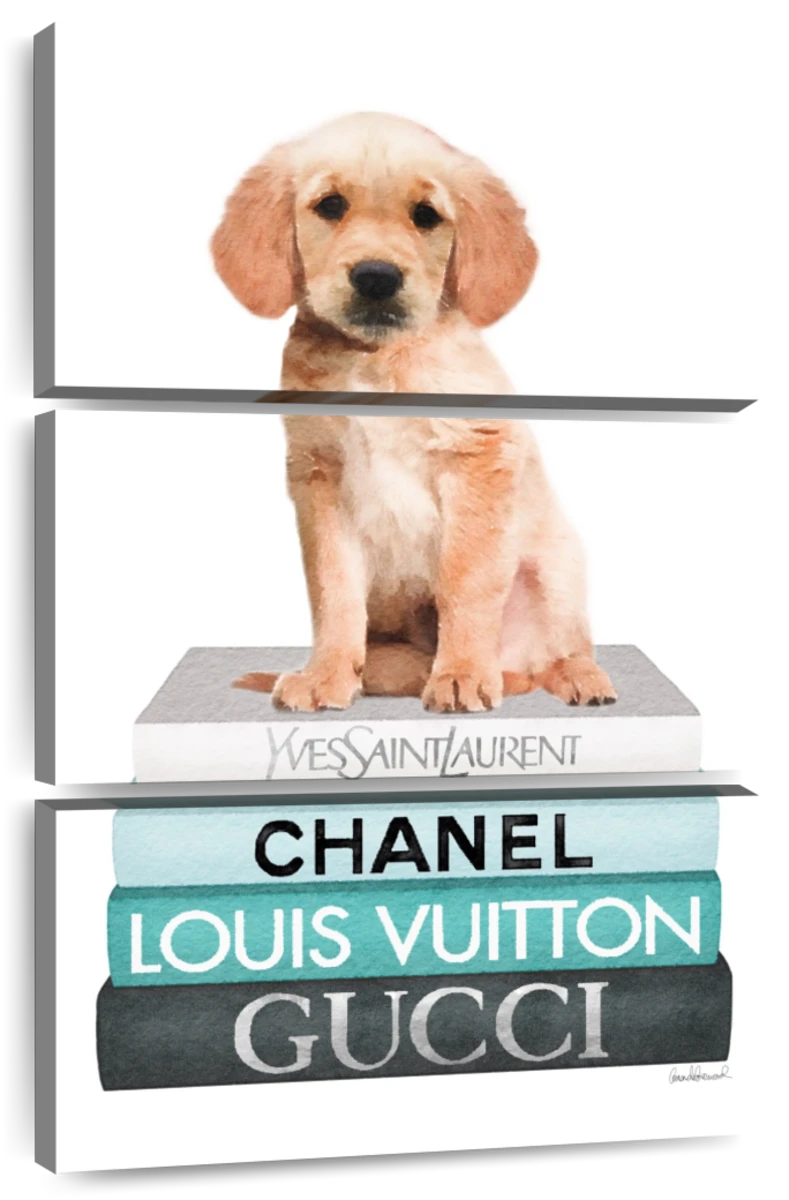 chanel louis vuitton gucci book stack