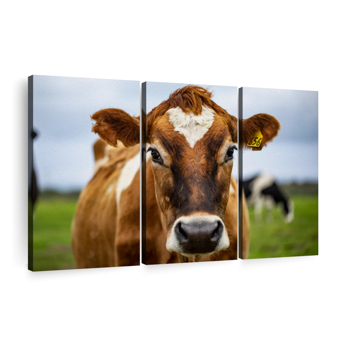 Brown and White Cow Print Mural